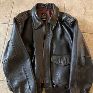 Avirex Dark Brown 100% Leather Type A-2 US Army Air Forces Made in USA